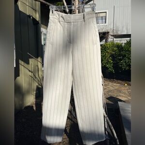 Aritzia Wilfred Cream Pinstripe Dress Pants